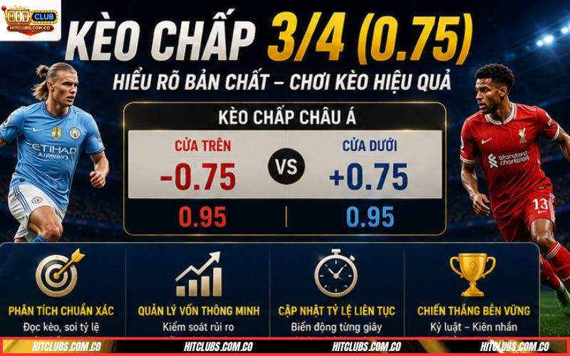 Kinh nghiệm đánh kèo chấp 3/4 thực chiến